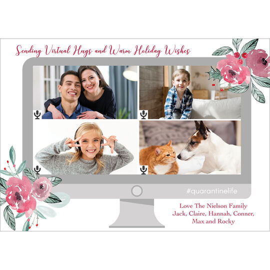 Zoom Call Flat Holiday Photo Cards